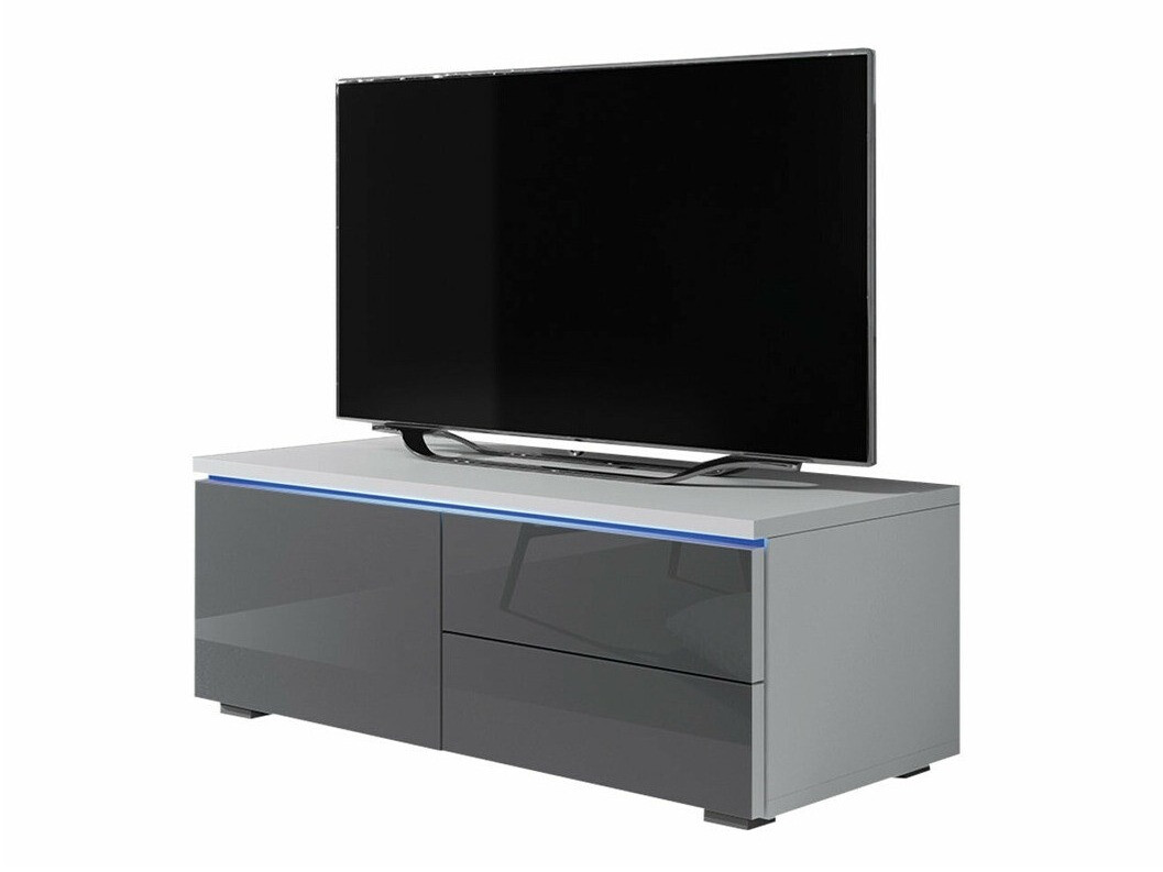 Mueble TV Nashville 130 (Blanco + Gris brillante)