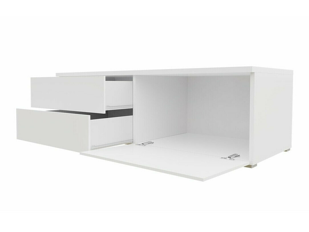 Mueble TV Nashville 130 (Blanco + Gris brillante)