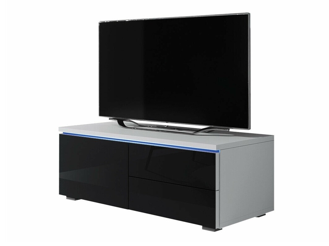Mueble TV Nashville 130 (Blanco + Negro brillante)