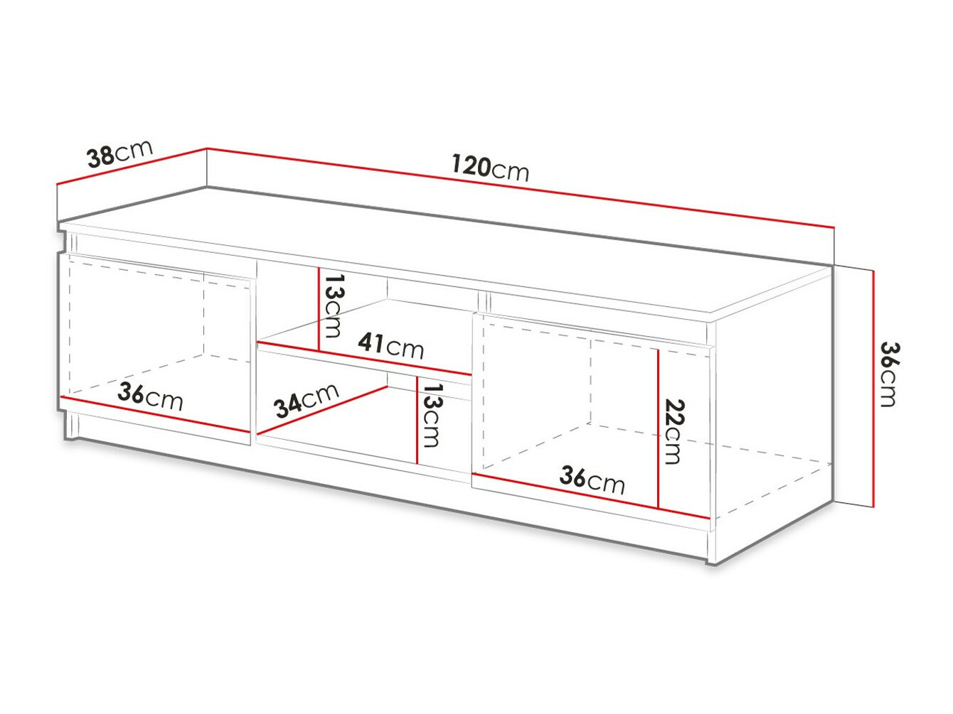 Mueble TV Sarasota 139 (Grafito)