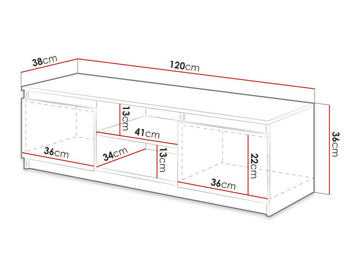 Mueble TV Sarasota 139 (Roble Sonoma + Blanco)