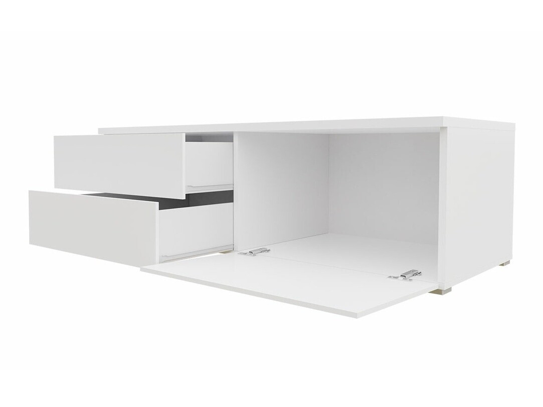 Mueble TV Uva VI (Blanco + Blanco brillante)