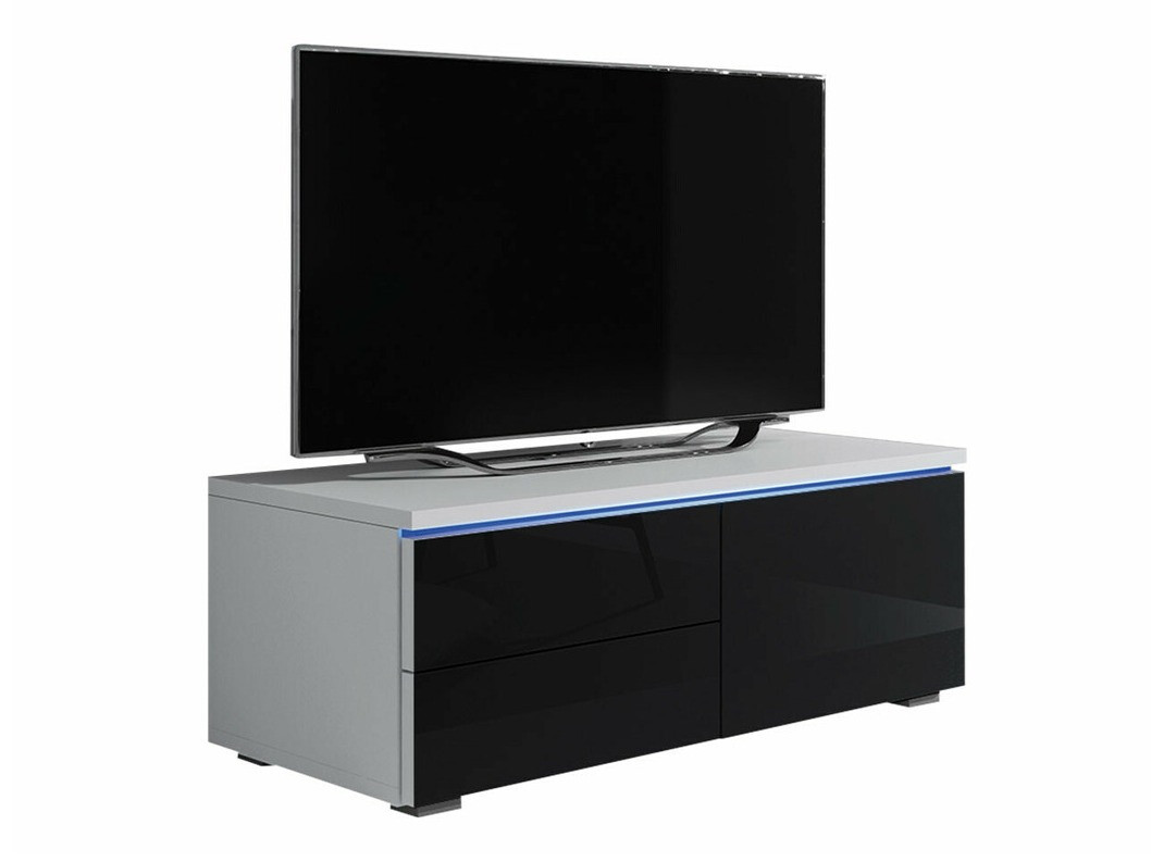 Mueble TV Uva VI (Blanco + Negro brillante)