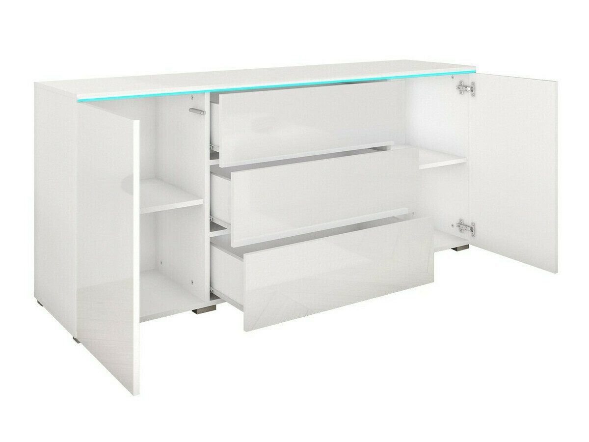 Cómoda Sarasota 142 (Roble wotan + Blanco brillante)