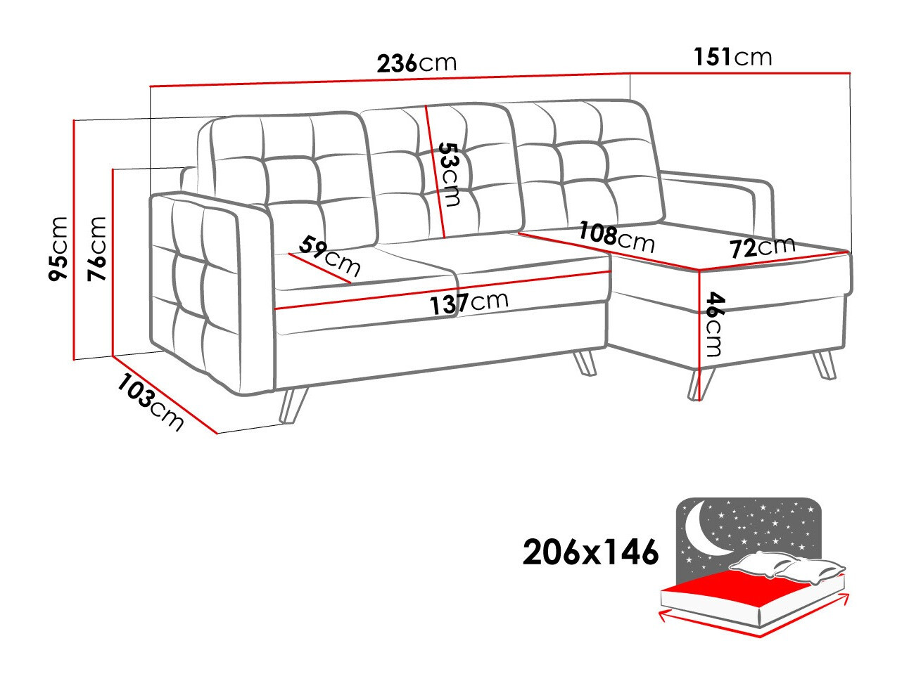 Sofá rinconero Norman 122 (Fuego 162)