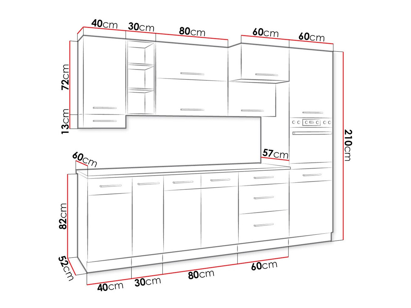 Conjunto de cocina modular Wood White 137
