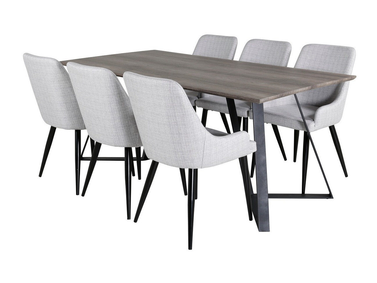 Conjunto de mesas y sillas para comedor Dallas 1345 (Gris claro + Negro)