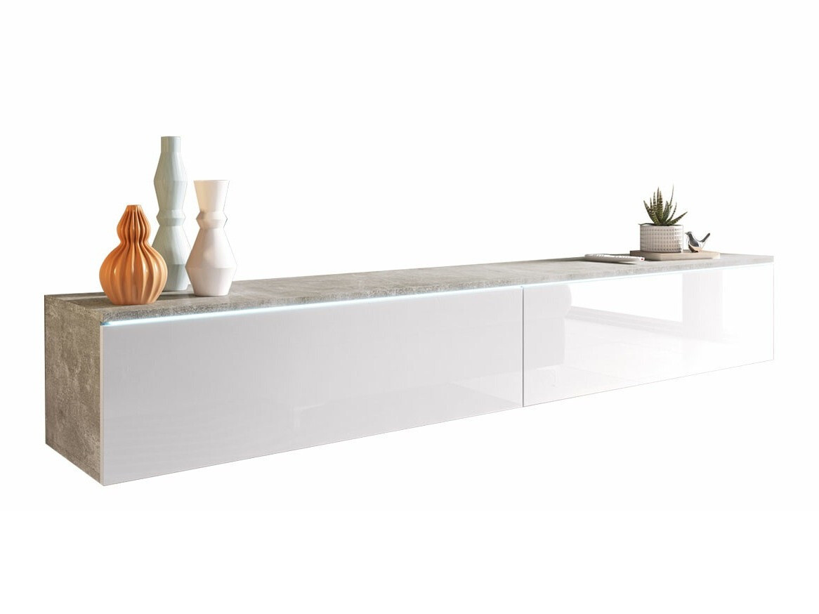 Mueble TV Scientia I (Hormigón + Blanco brillante)