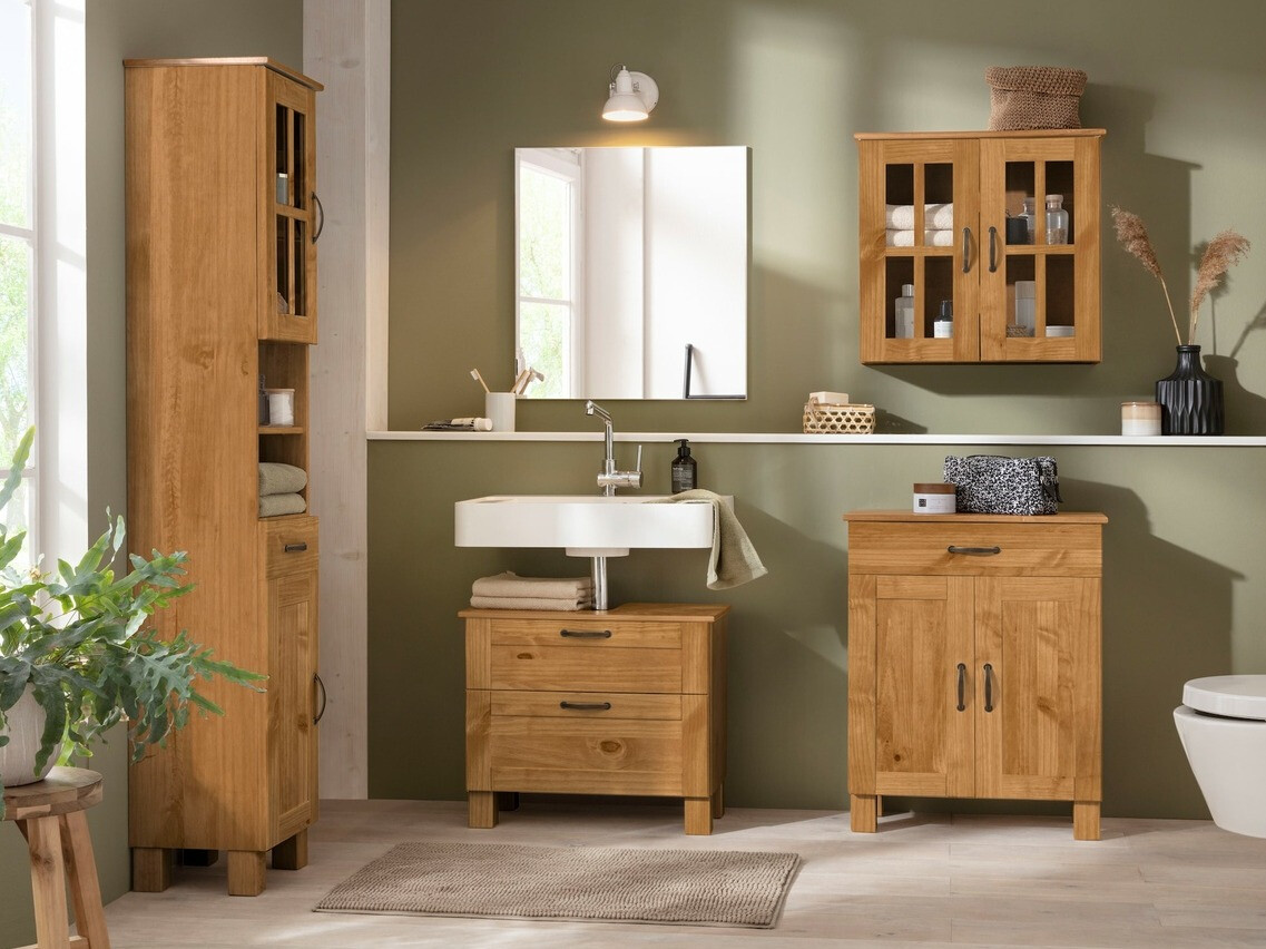 Armario colgante para baño Ophlevu 104 (Pino)