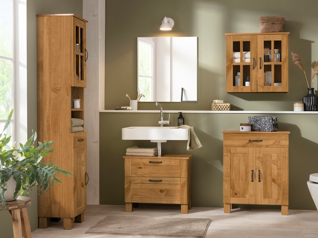 Armario de pie para baño Ophlevu 106 (Pino)