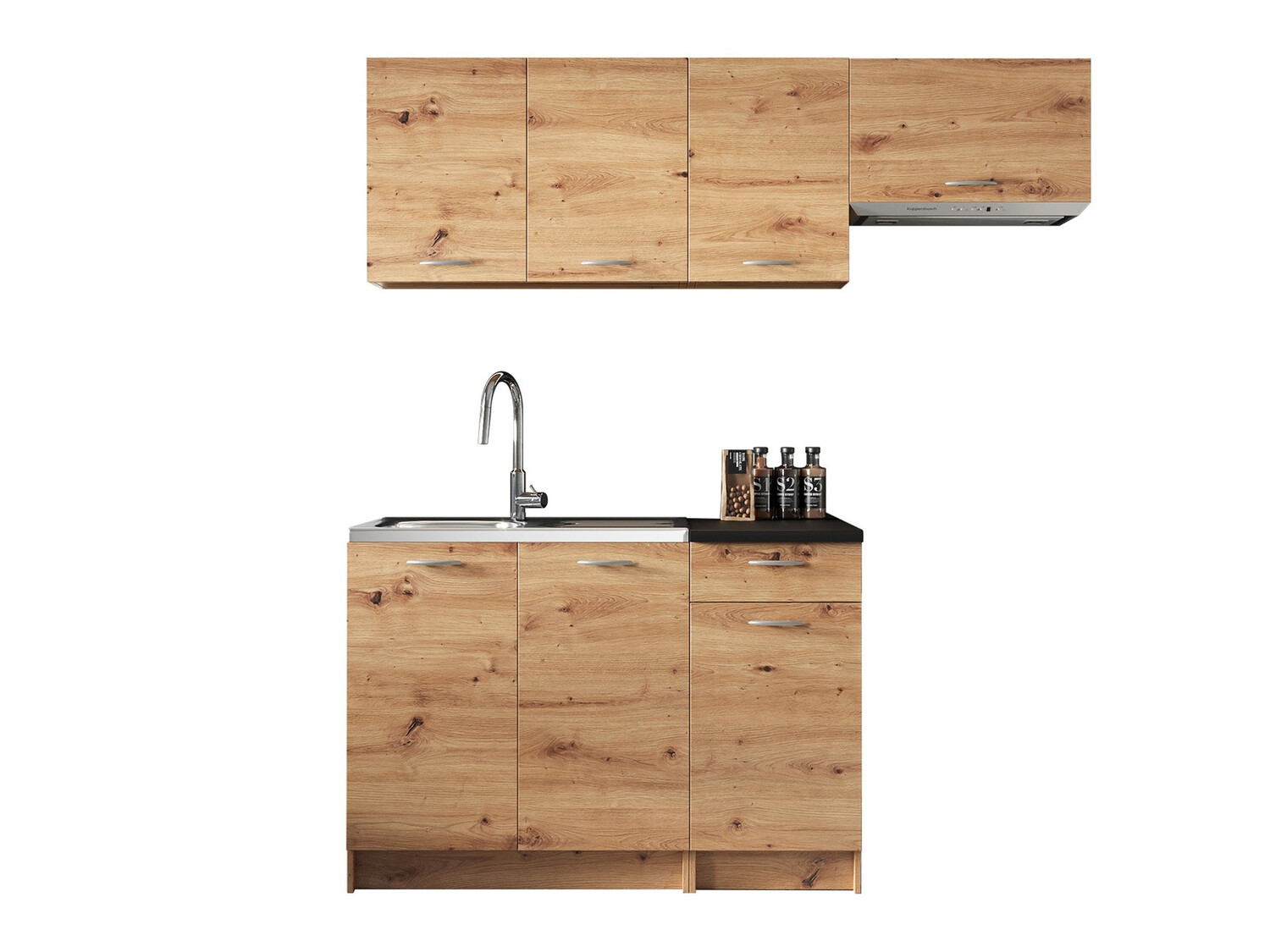 Conjunto de cocina Trenton 101 (Roble Artisan + Negro)
