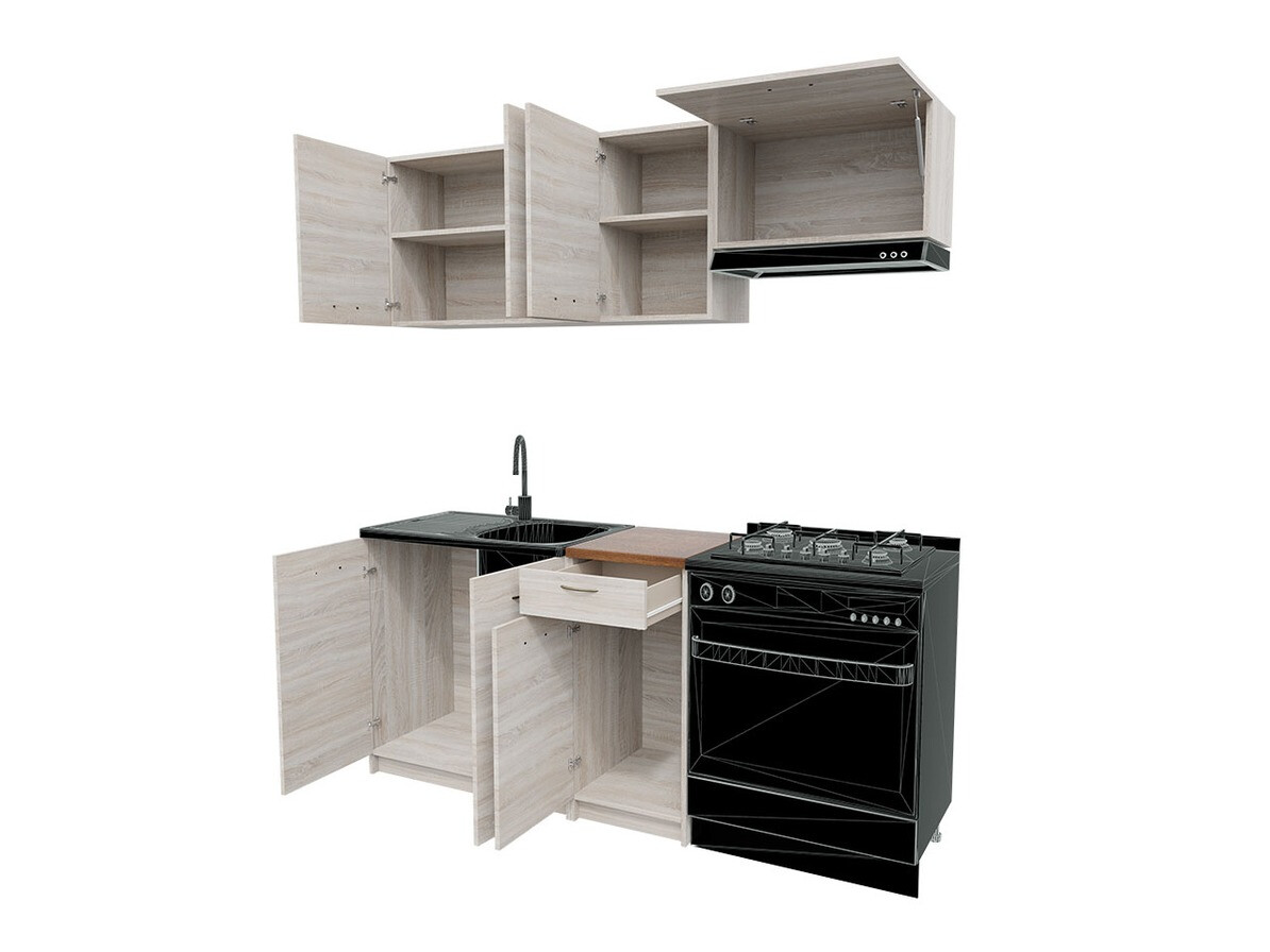 Conjunto de cocina Trenton 101 (Roble Sonoma + Beige)