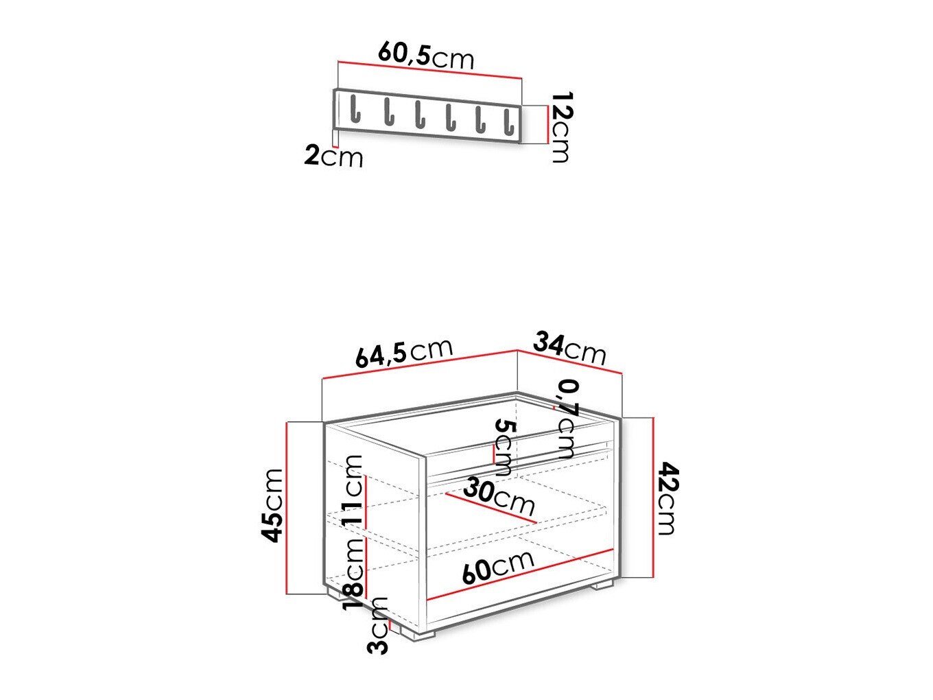 Conjunto para recibidor Comfivo Pinus II