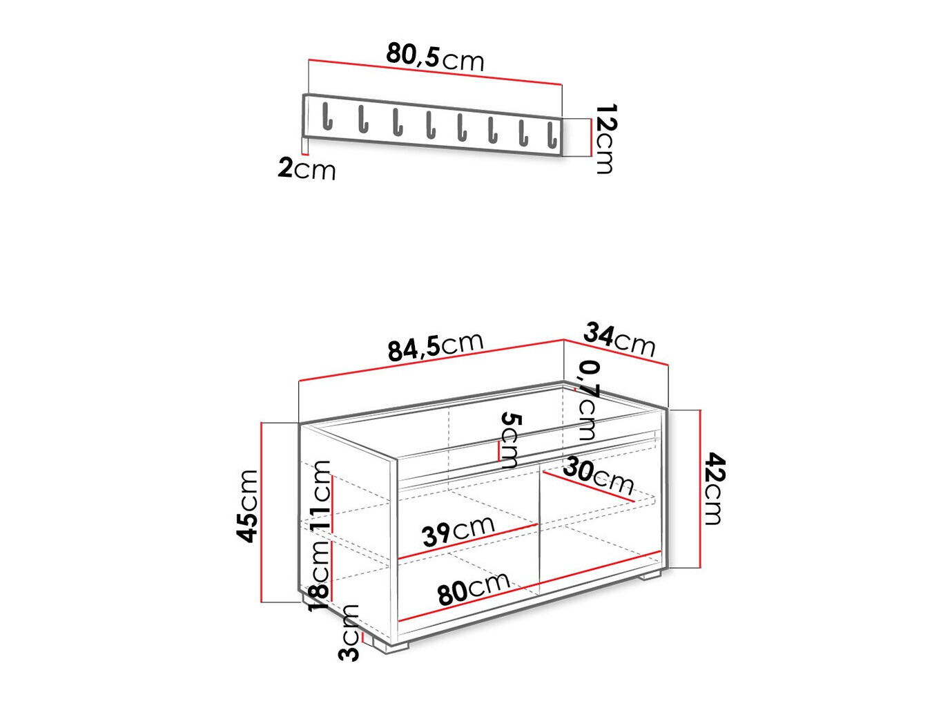 Conjunto para recibidor Comfivo Pinus III