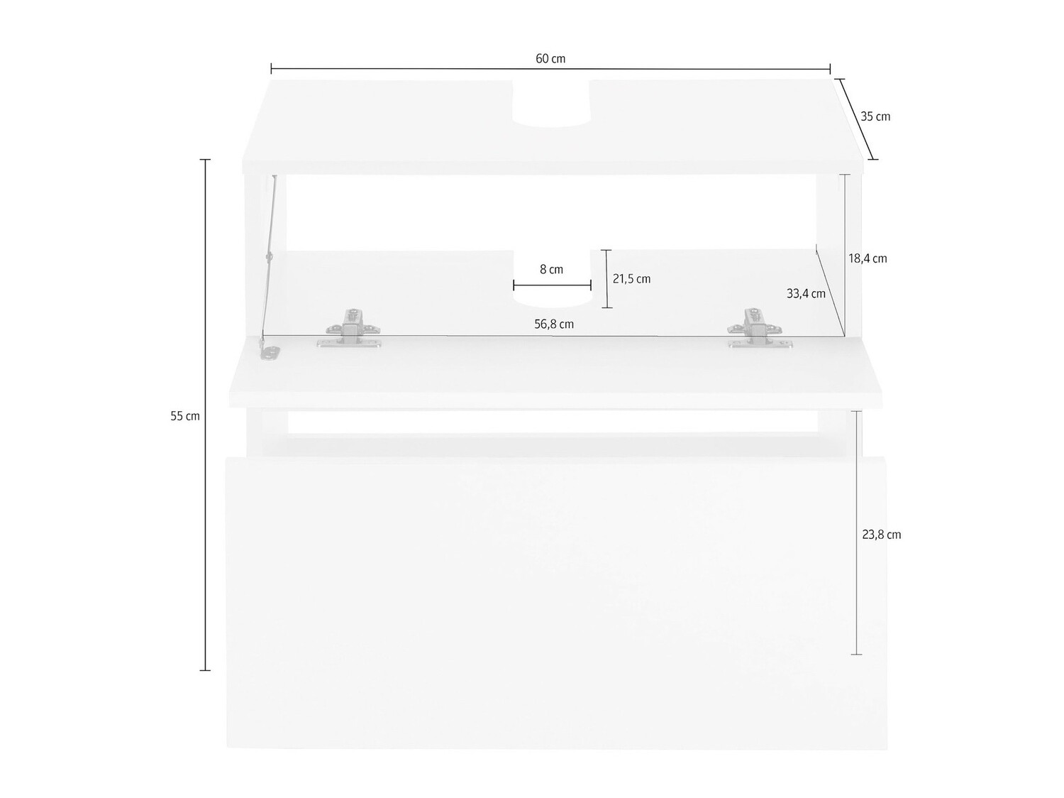Armario de baño de pie para lavabo Soncamu 110 (Blanco)