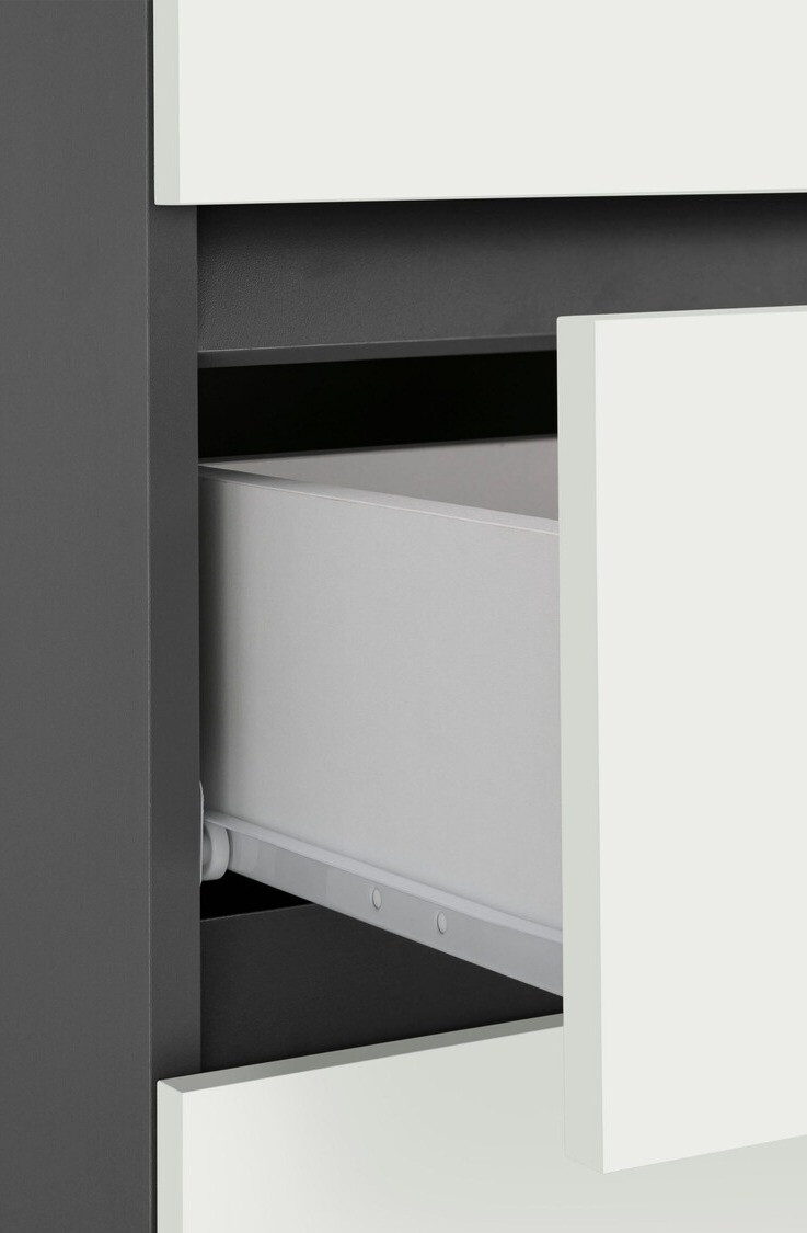 Armario de pie para baño Soncamu 102 (Blanco + Antracita)