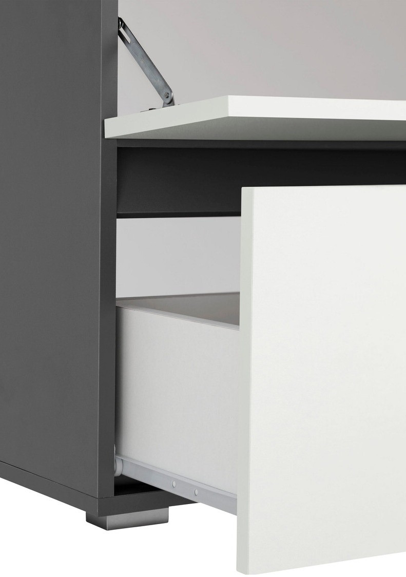 Armario de baño de pie para lavabo Soncamu 109 (Blanco + Antracita)