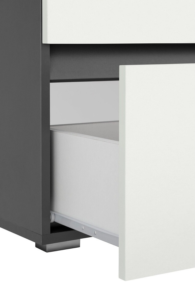 Armario de baño de pie para lavabo Soncamu 109 (Blanco + Antracita)