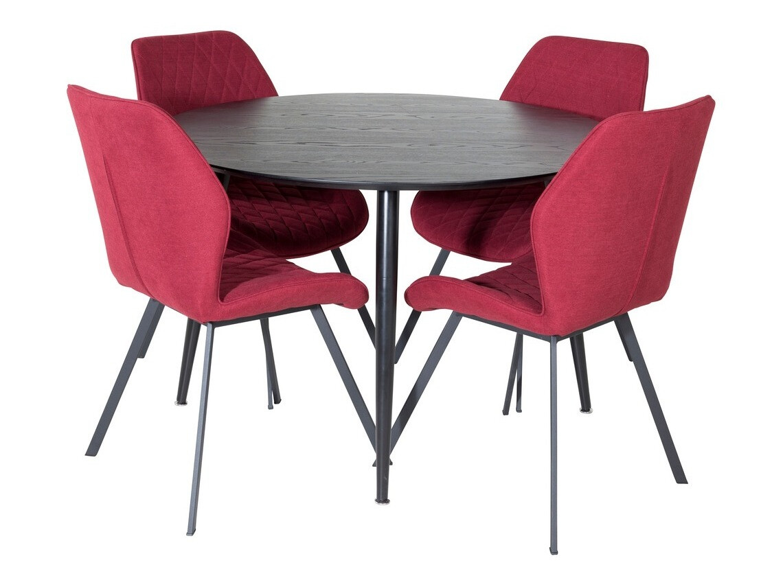Conjunto de comedor Dallas 1562 (Rojo + Negro)
