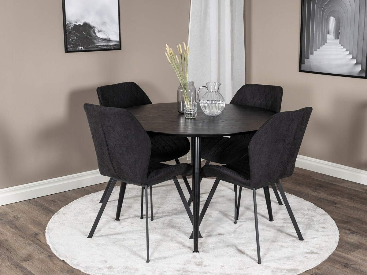 Conjunto de mesas y sillas para comedor Dallas 1562 (Negro)