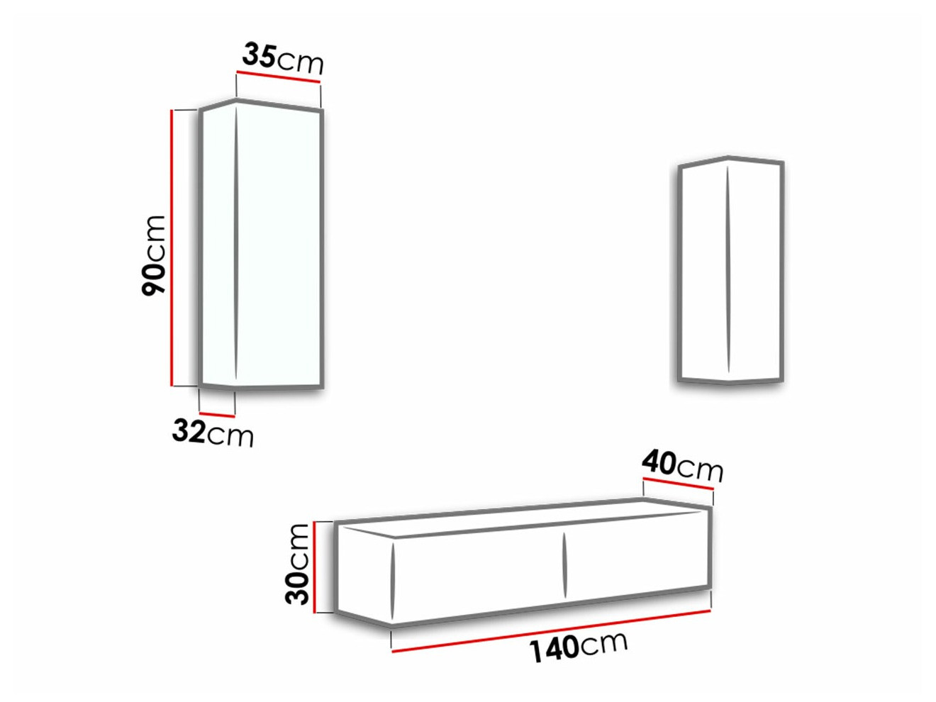 Conjunto de salón Venenou 141 (Blanco + Blanco brillante)