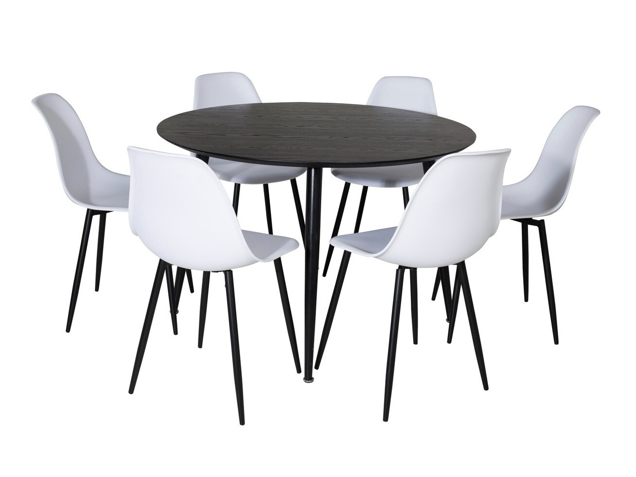 Conjunto de mesas y sillas para comedor Dallas 1563 (Blanco + Negro)