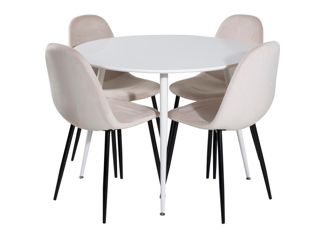 Conjunto de mesas y sillas para comedor Dallas 1581 (Crema + Negro)