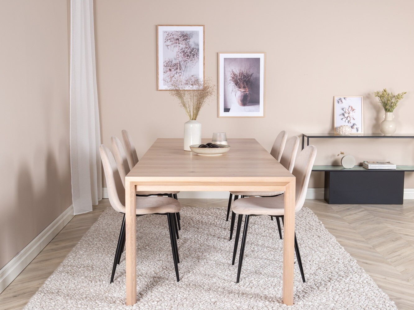 Conjunto de mesas y sillas para comedor Dallas 1632 (Roble)