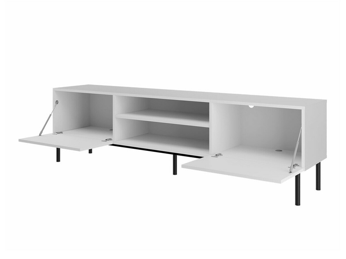 Mueble TV Charlotte 166 (Blanco + Blanco brillante)