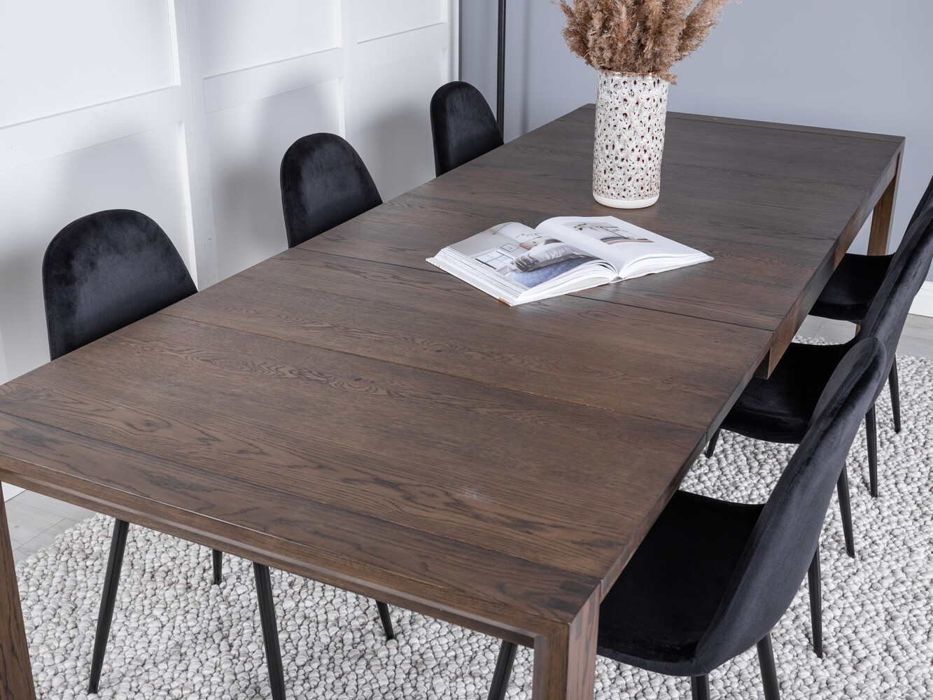 Conjunto de comedor Dallas 2027 (Madera oscura)