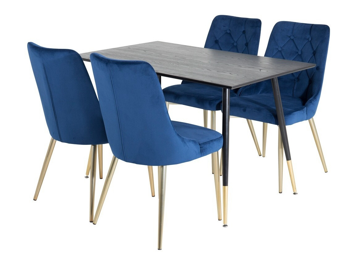 Conjunto de mesas y sillas para comedor Dallas 1673 (Azul + dorado)