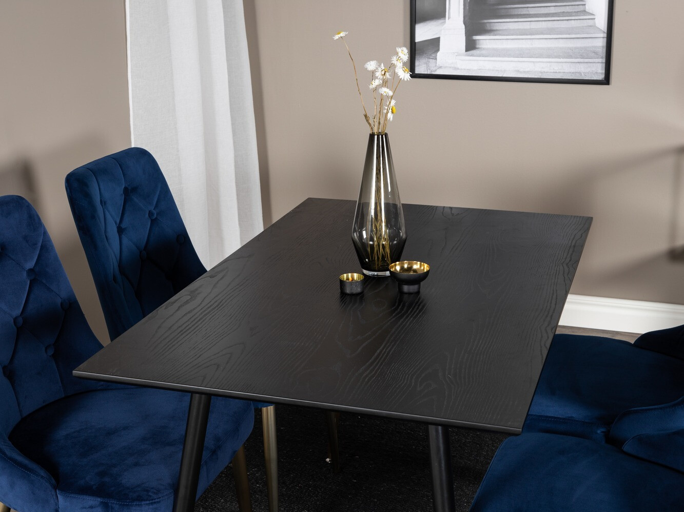 Conjunto de mesas y sillas para comedor Dallas 1673 (Azul + dorado)