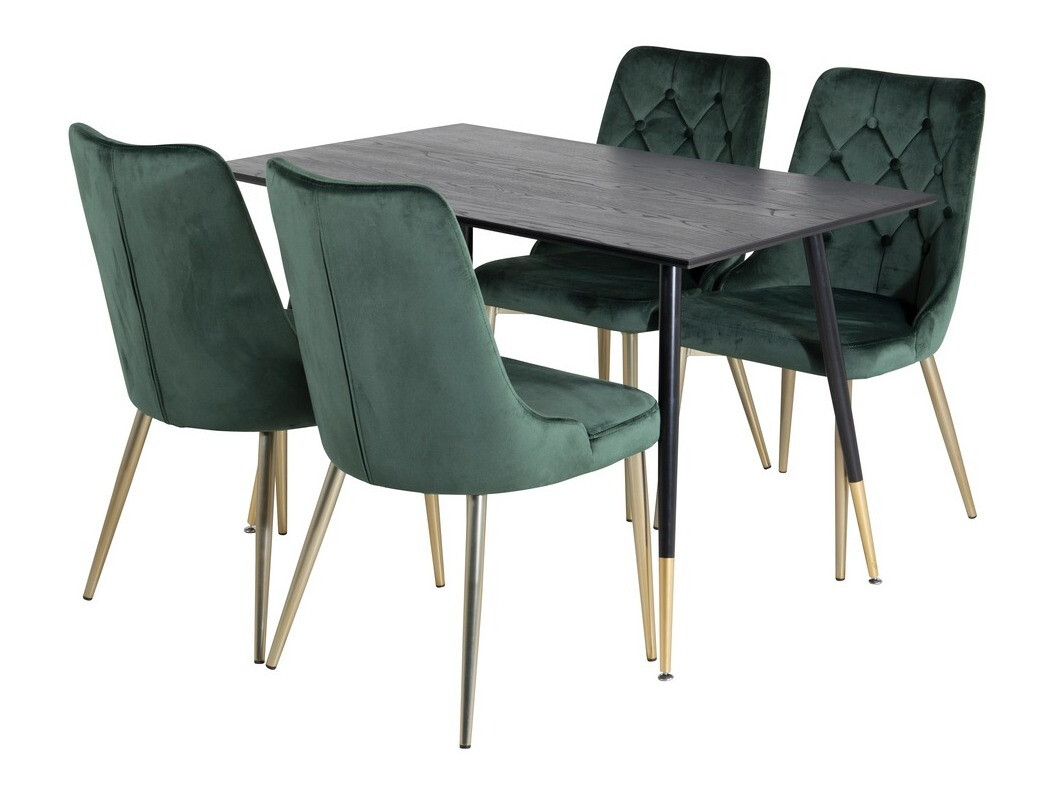 Conjunto de mesas y sillas para comedor Dallas 1673 (Verde + dorado)