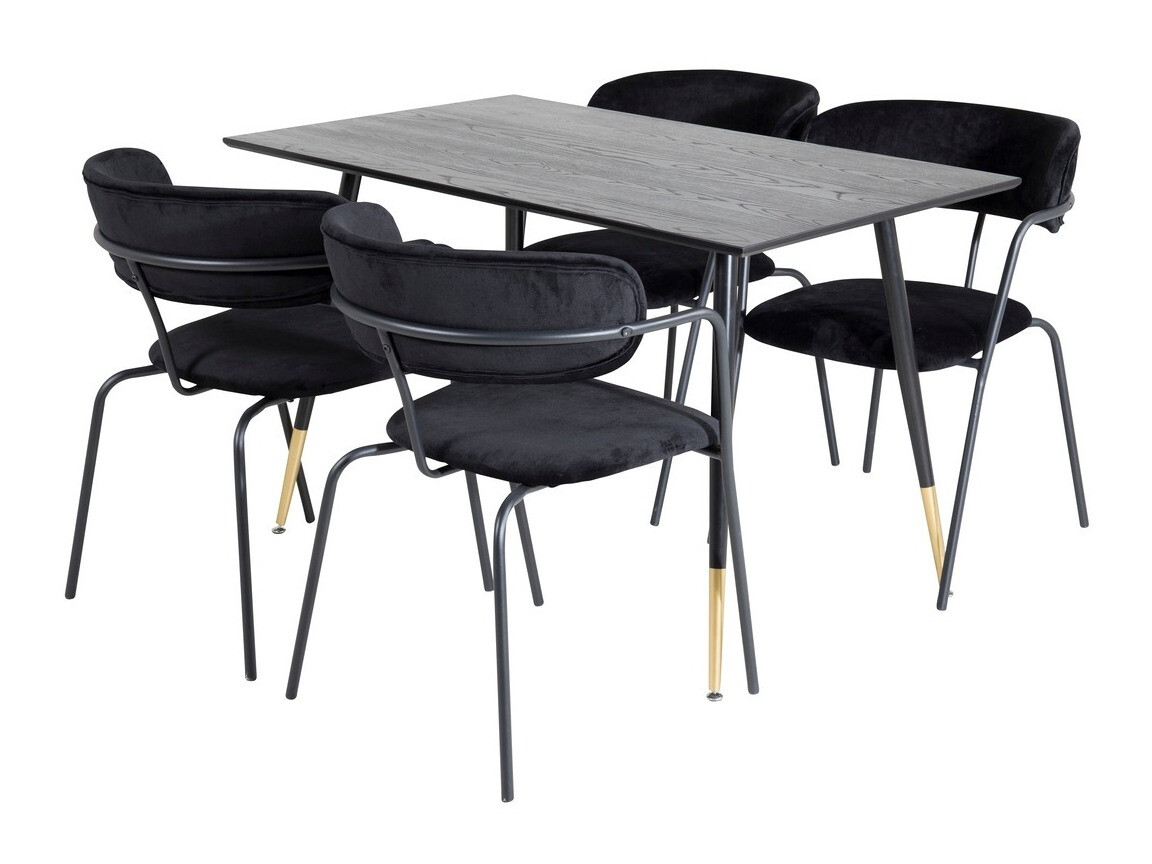 Conjunto de mesas y sillas para comedor Dallas 1694 (Negro + Gris)