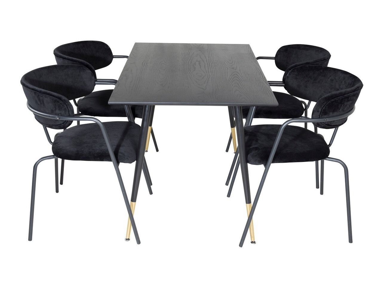 Conjunto de mesas y sillas para comedor Dallas 1694 (Negro + Gris)