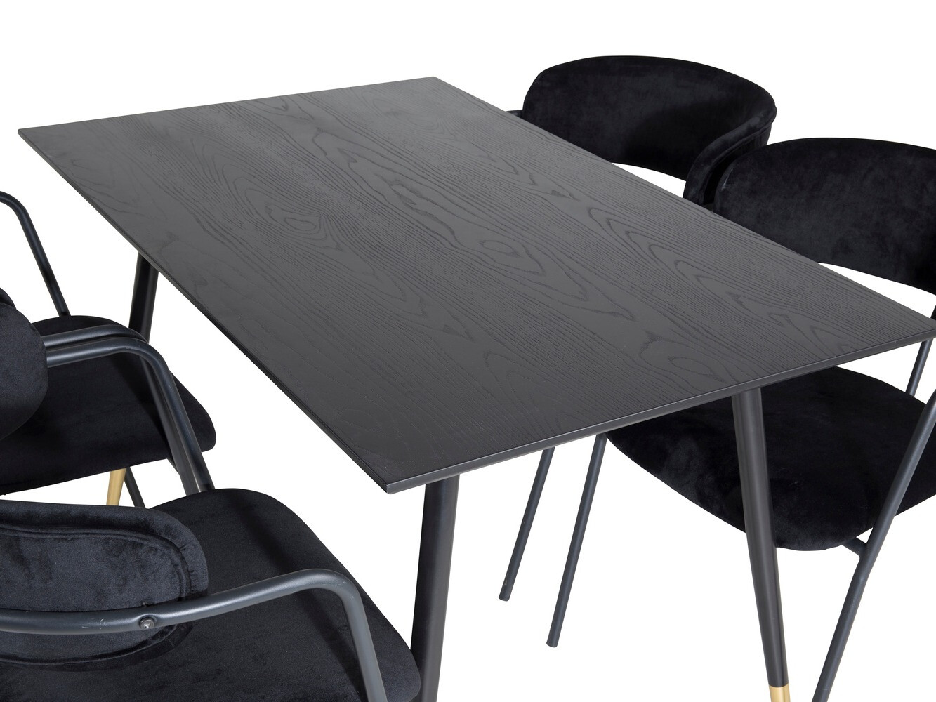 Conjunto de mesas y sillas para comedor Dallas 1694 (Negro + Gris)