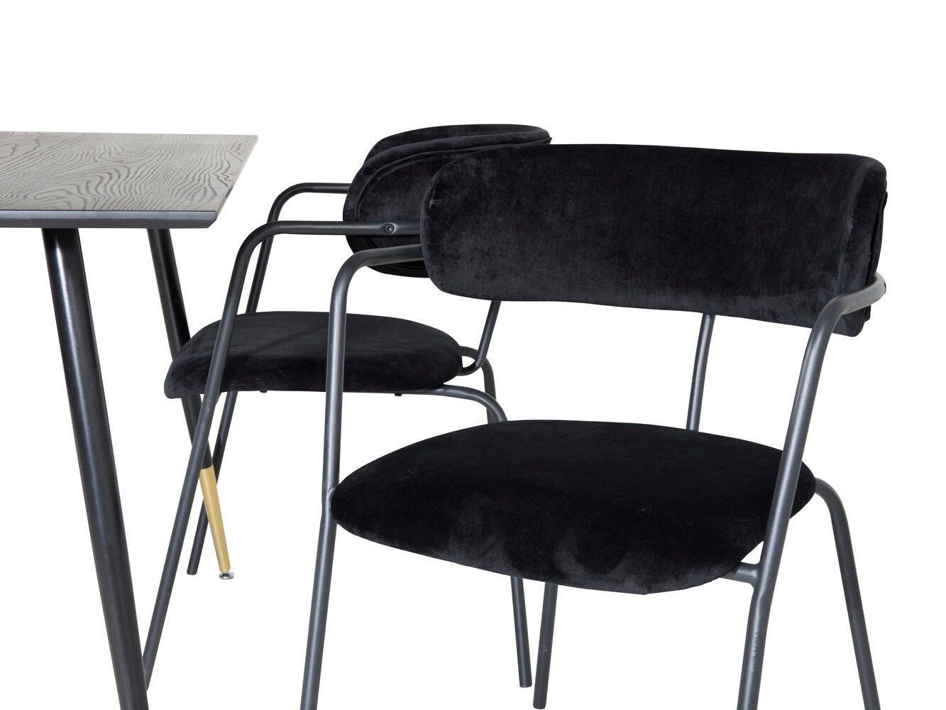 Conjunto de mesas y sillas para comedor Dallas 1694 (Negro + Gris)
