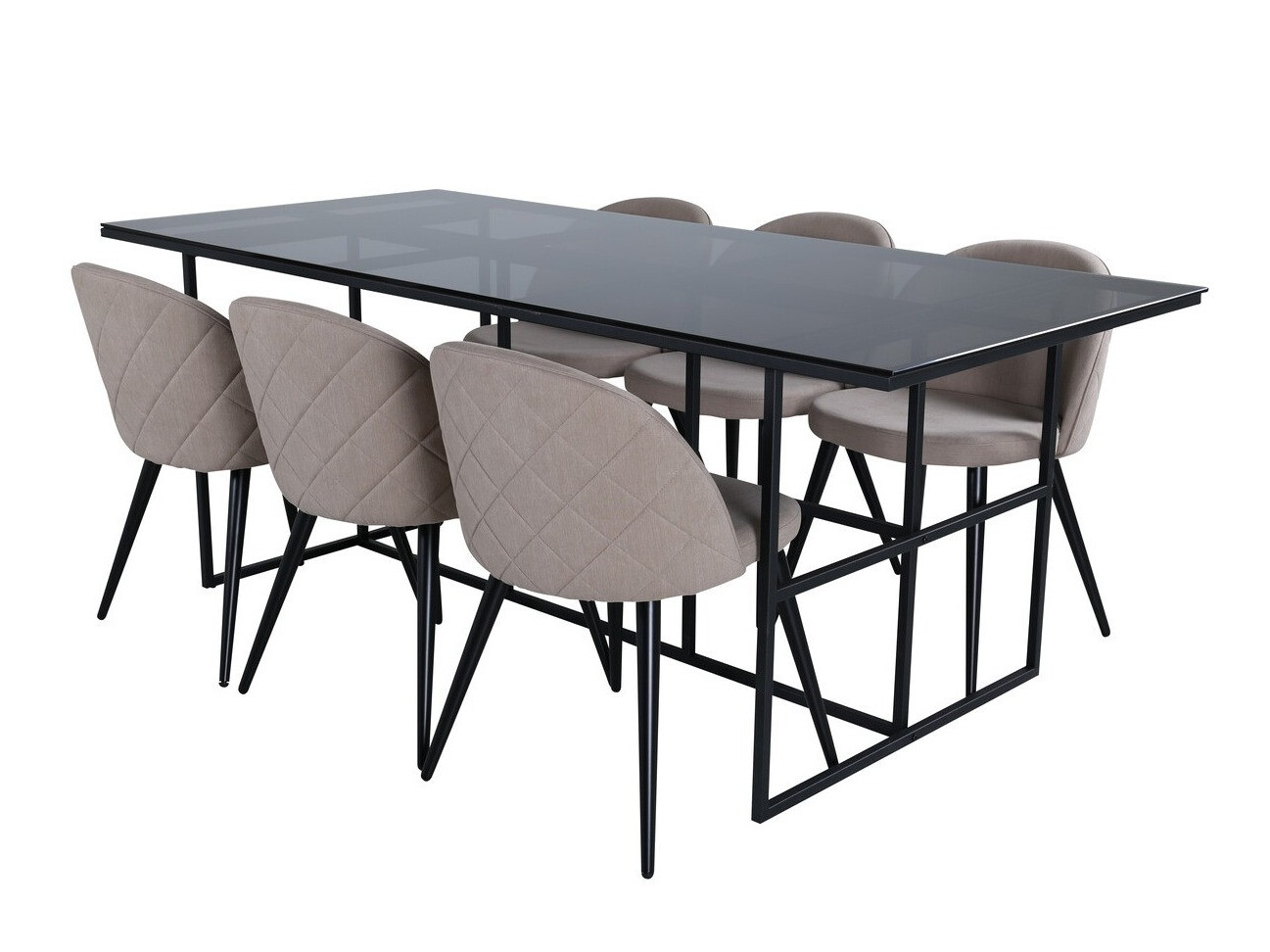 Conjunto de mesas y sillas para comedor Dallas 3042 (Beige + Negro)