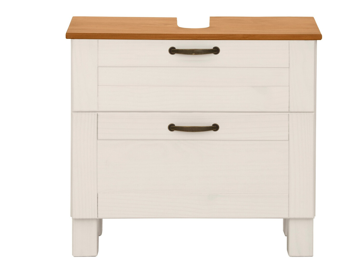 Armario de baño de pie para lavabo Ophlevu 102 (Blanco + Miel de roble)