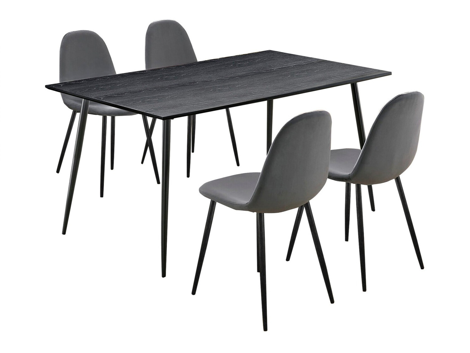 Conjunto de comedor Denton 817 (Negro + Antracita)