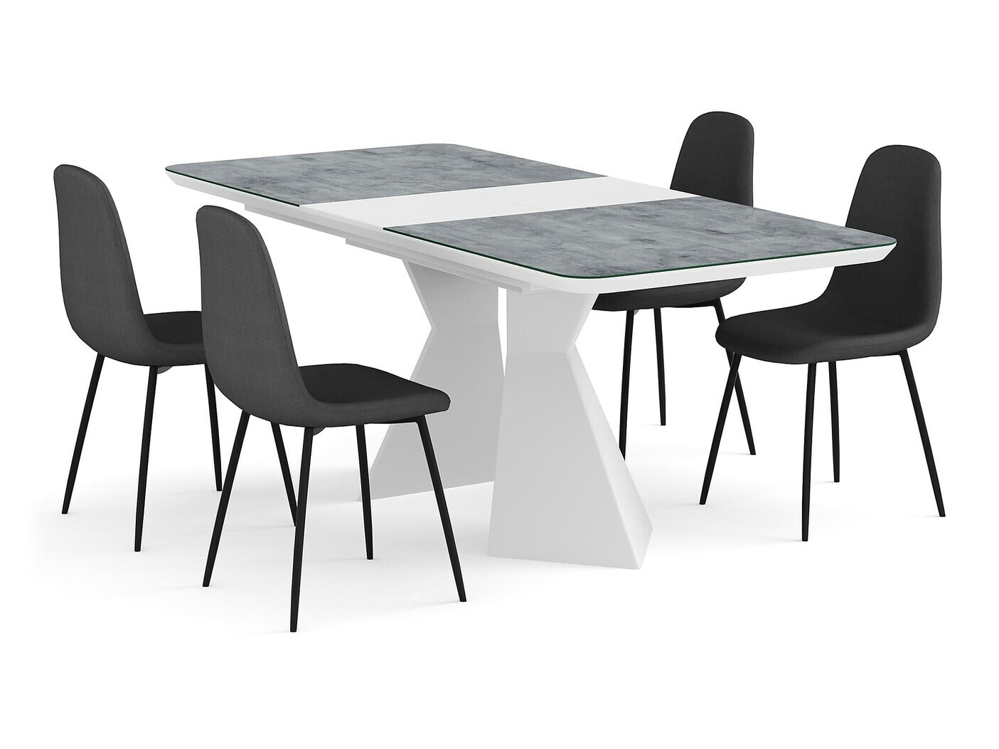 Conjunto de comedor Parkland 362 (Gris + Negro)