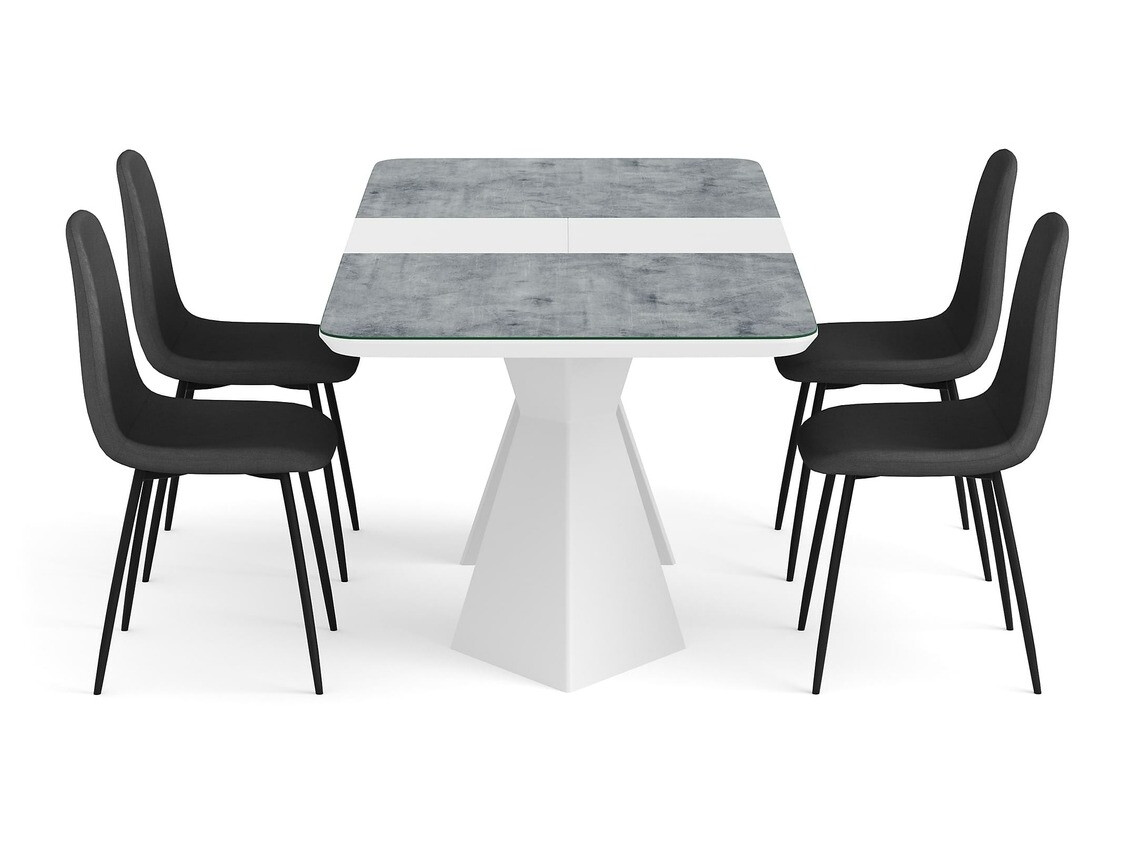 Conjunto de comedor Parkland 362 (Gris + Negro)