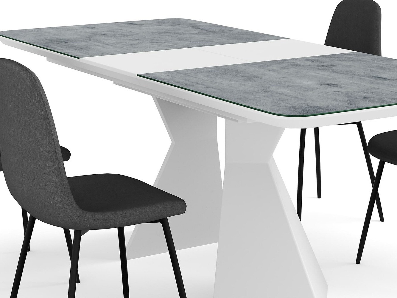 Conjunto de comedor Parkland 362 (Gris + Negro)