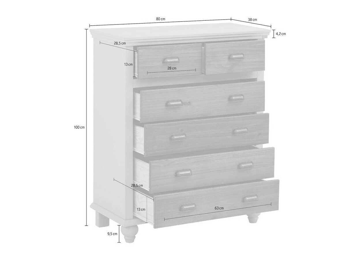 Cómoda Tivmeri 100 (Gris + Marrón)