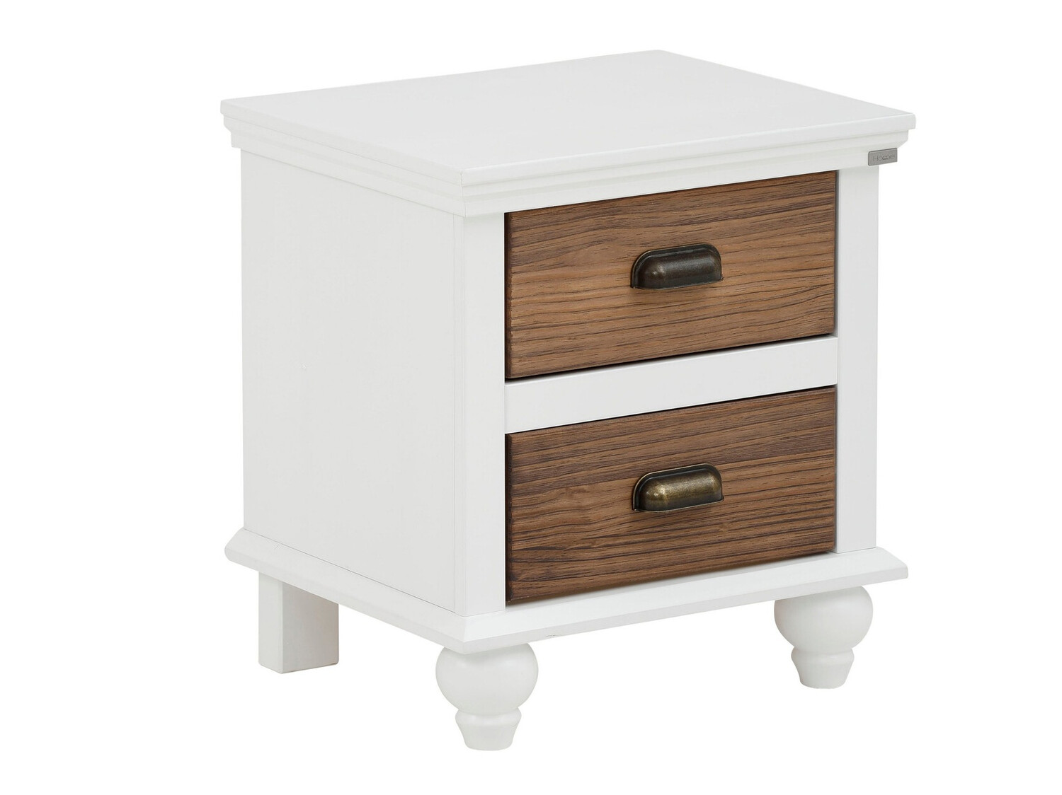 Mesilla de noche Tivmeri 101 (Blanco + Marrón)