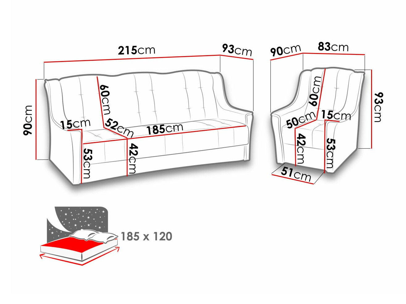 Conjunto de muebles tapizado Providence 110 (Kronos 22)