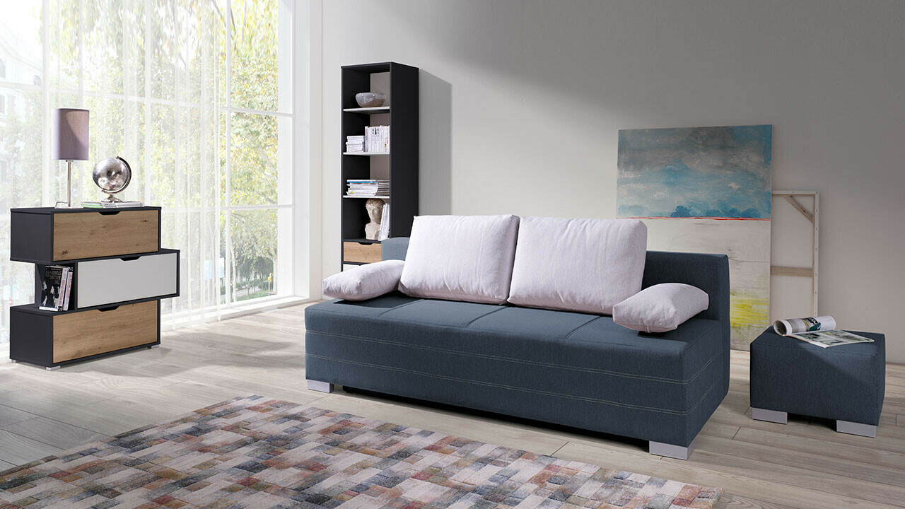 Conjunto de salón Providence H119 (Blanco + Grafito + Roble Artisan)