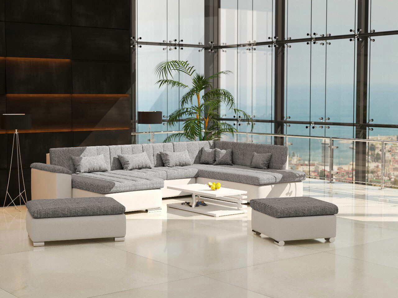 Conjunto de muebles tapizado Comfivo 218 (Soft 017 + Lawa 05)