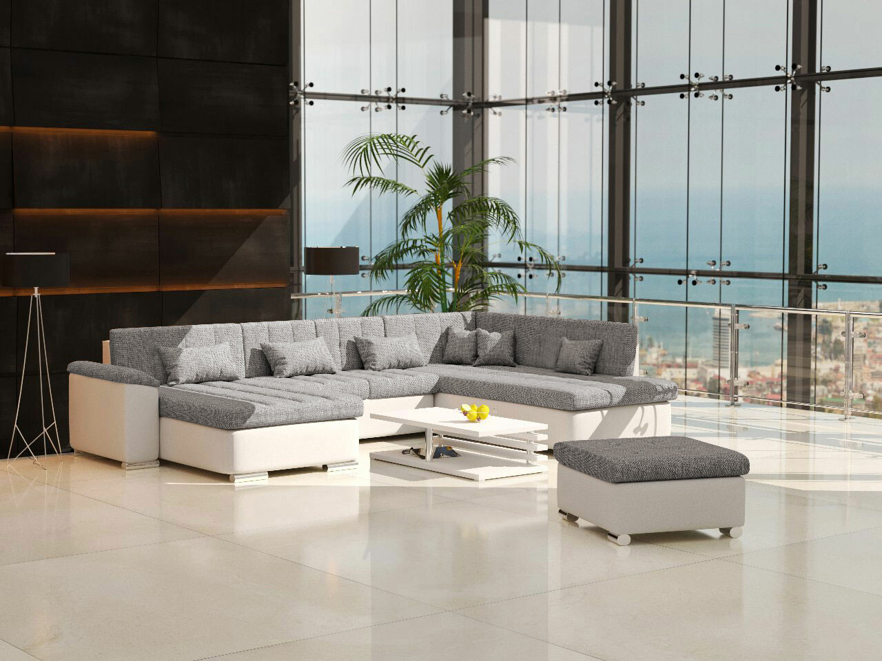 Conjunto de muebles tapizado Comfivo Gemma (Soft 017 + Lawa 05)