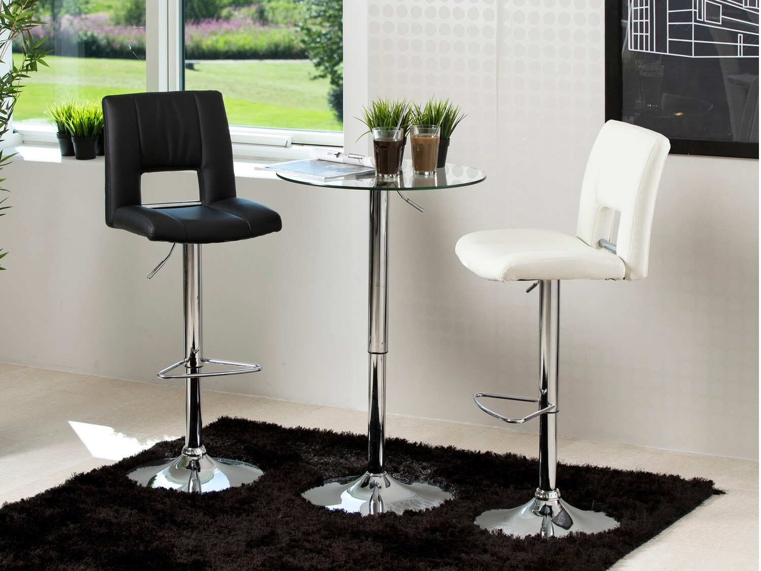 Taburete alto Norsica 145 (Negro + Plata)